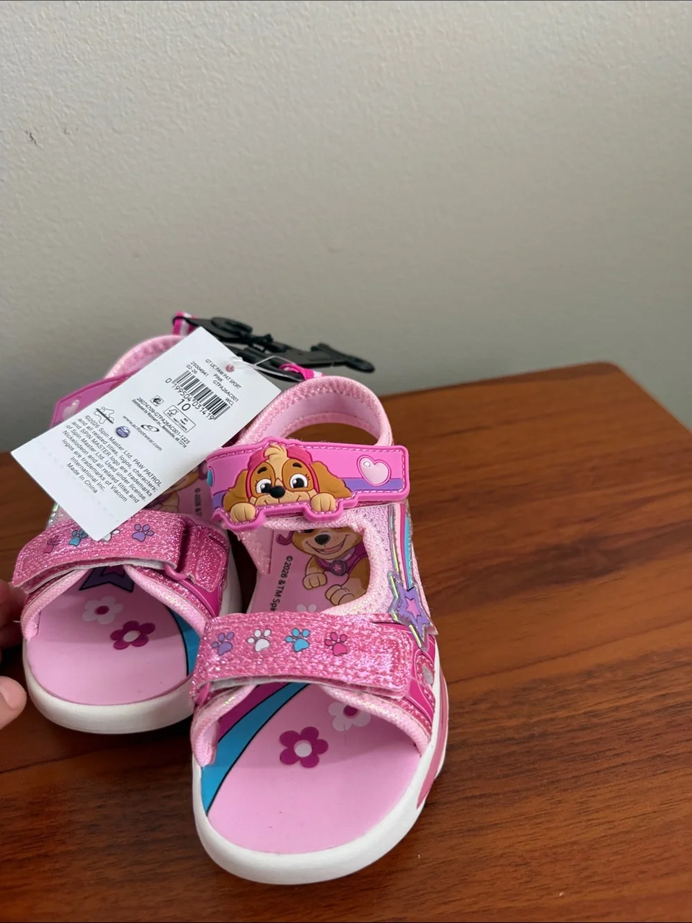 Paw Patrol Girls Pink Light-Up Sandals with Character Accents